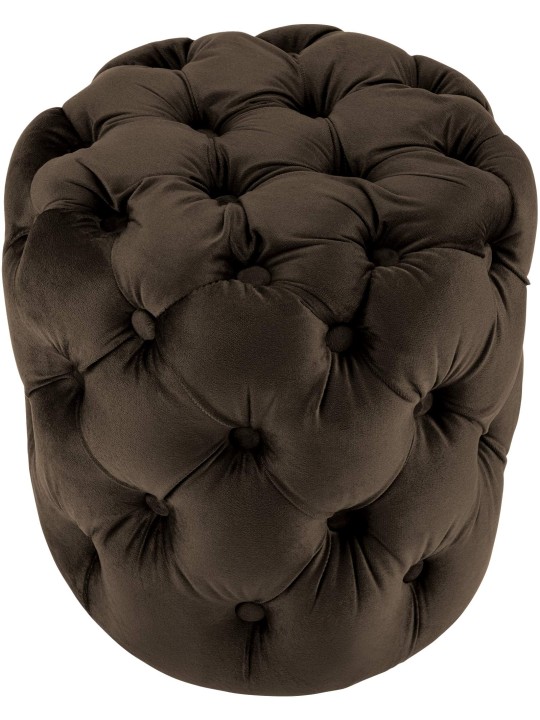 Taburete Drancy Terciopelo M, marrón oscuro