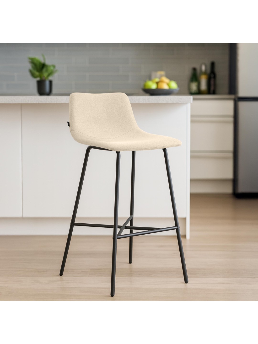 Taburete de bar Altona tela, crema