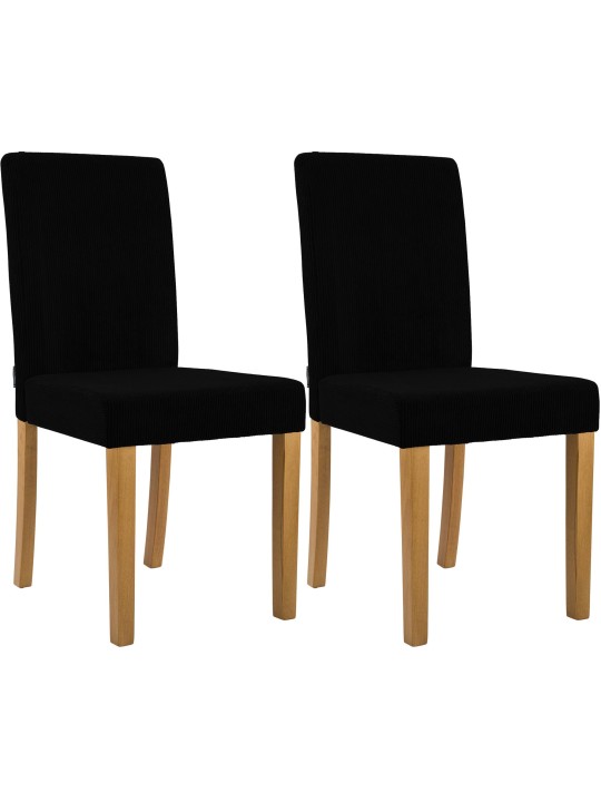 Juego de 2 sillas de comedor Ina Cord luz antigua, negro