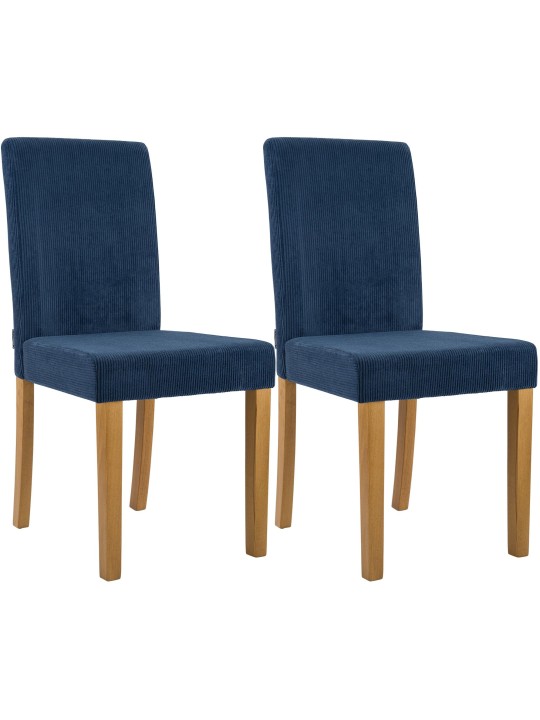 Juego de 2 sillas de comedor Ina Cord luz antigua, azul