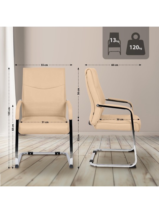 Juego de 2 sillas para visitas Hobart, caqui