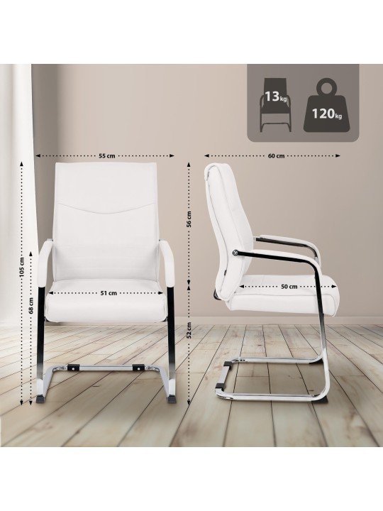 Juego de 2 sillas para visitas Hobart, blanco Juego de 2 sillas para visitas Hobart, blanco