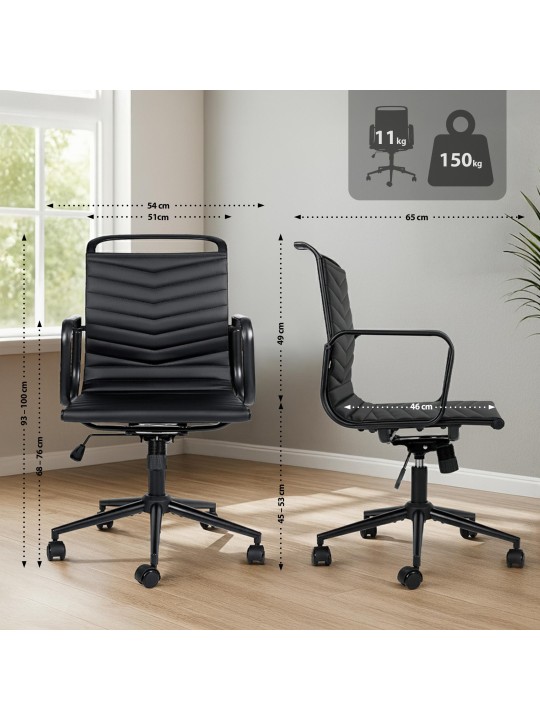 Silla de oficina Bakers piel sintética, negro