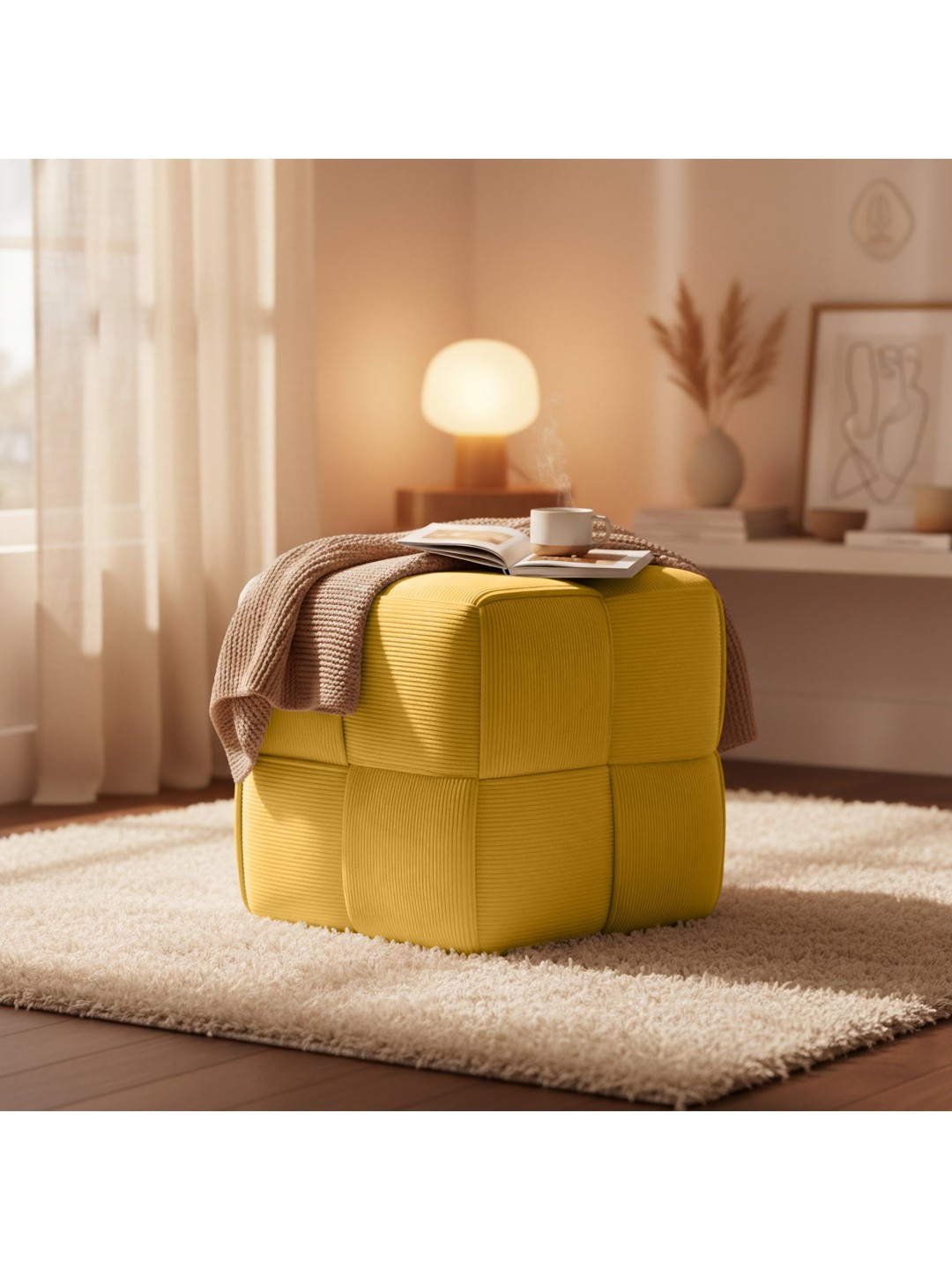 Taburete Forinta Cordón, amarillo