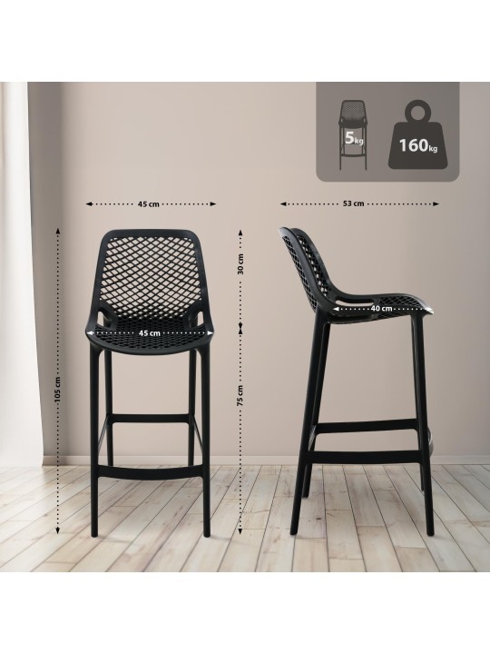 Taburete de bar Air, negro