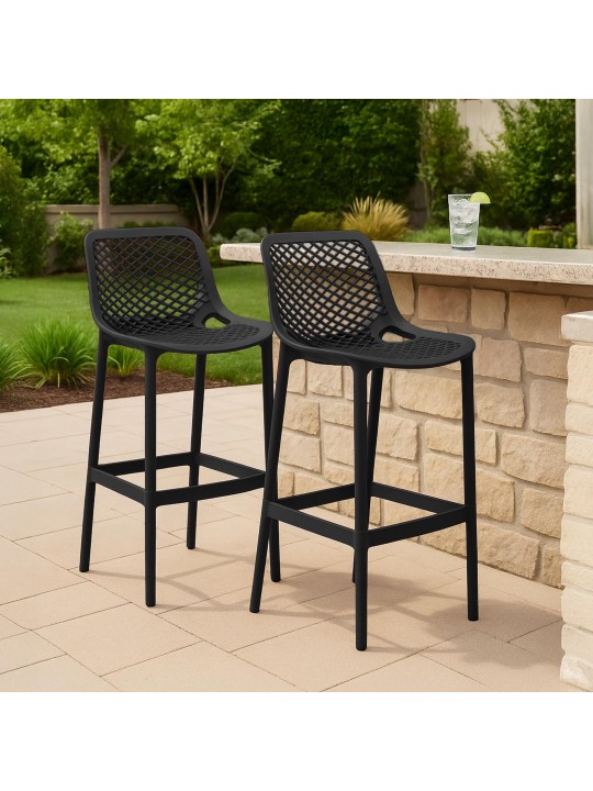 Juego de 2 taburetes de bar Air, negro