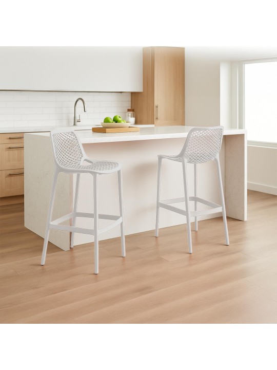Juego de 2 taburetes de bar Air, blanco