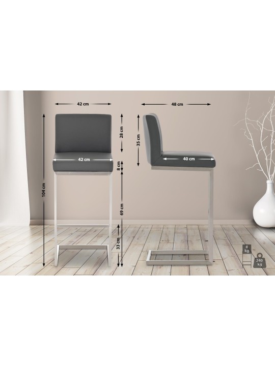 Taburete de bar Paros, gris Taburete de bar Paros, gris