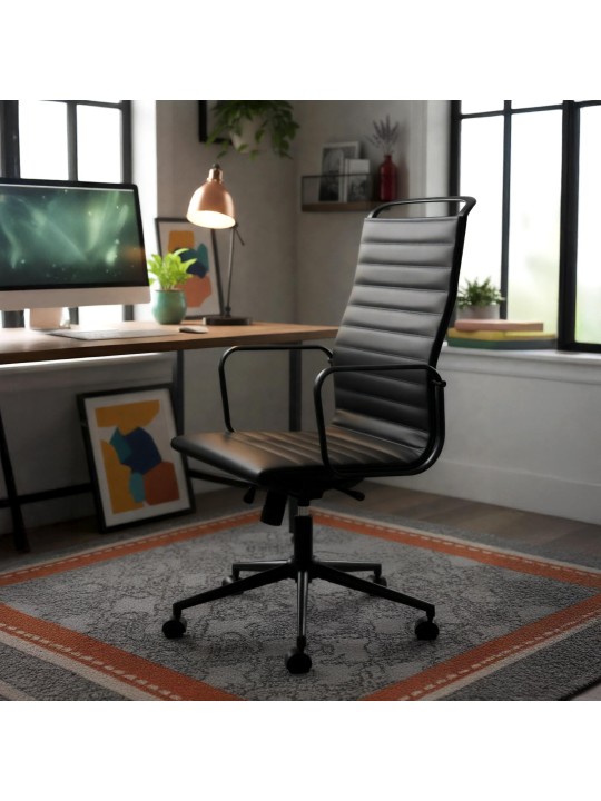 Silla de oficina Nelson piel sintética, negro