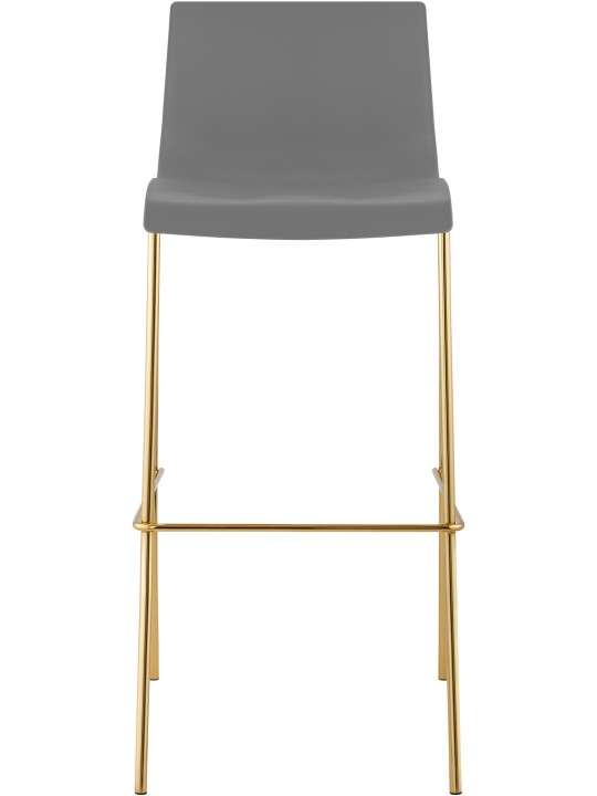 Juego de 2 taburetes de bar Hoover plástico 4 pies dorado, gris