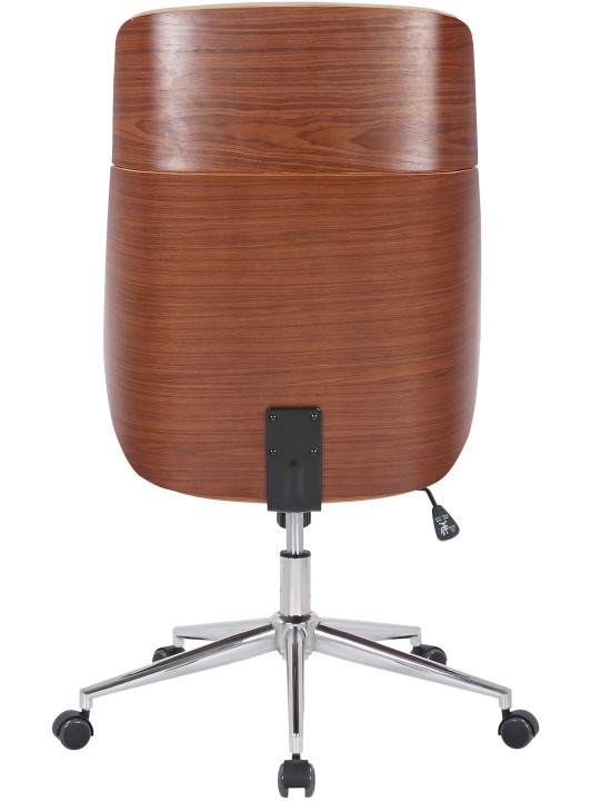 Silla de oficina Varel piel sintética, nogal/crema