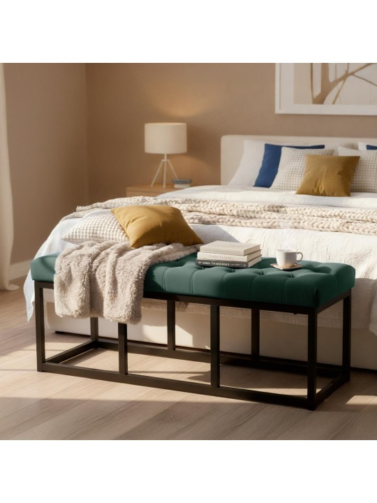 Banco Polson terciopelo 120 cm, verde