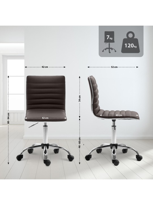 Taburete de trabajo Alamosa piel sintética, marrón Taburete de trabajo Alamosa piel sintética, marrón