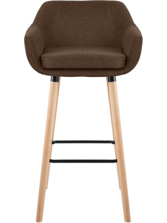 Juego de 2 taburetes de bar Grant tela, marrón
