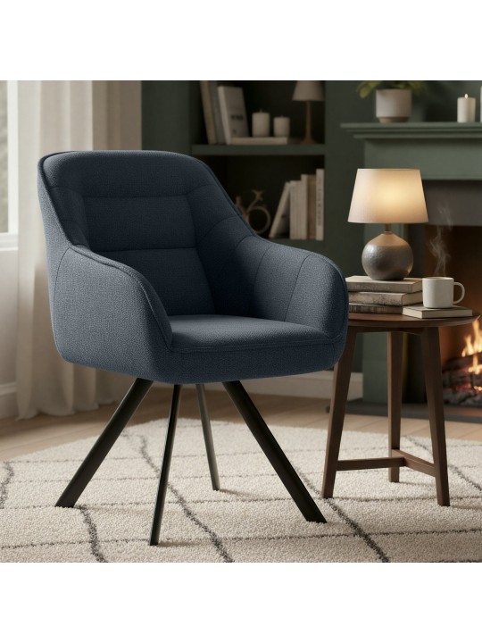 Silla Pettuli tela, gris oscuro