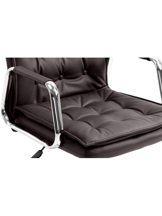 Silla de oficina Sotira cuero genuino, marrón