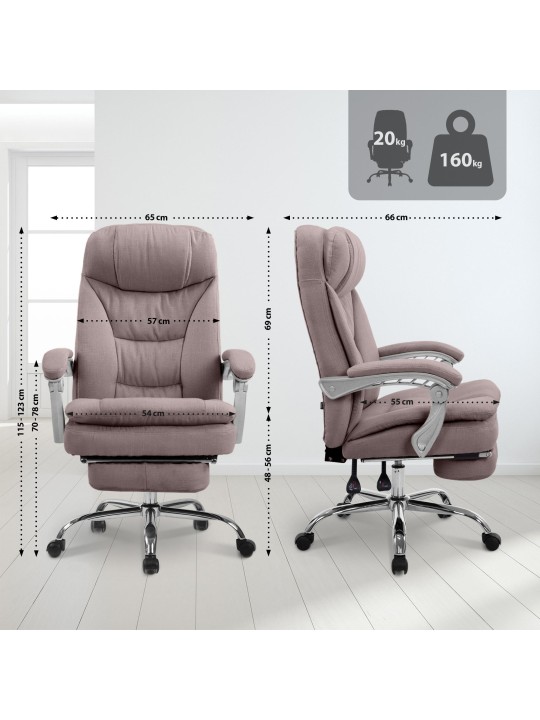 Silla de oficina XL tela Troy, taupe