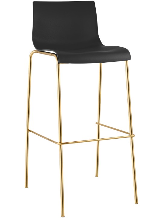 Taburete de bar Hoover plástico 4 pies dorado, negro Taburete de bar Hoover plástico 4 pies dorado, negro