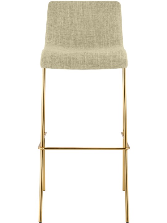 Taburete de bar Tela Hoover 4 pies dorado, crema
