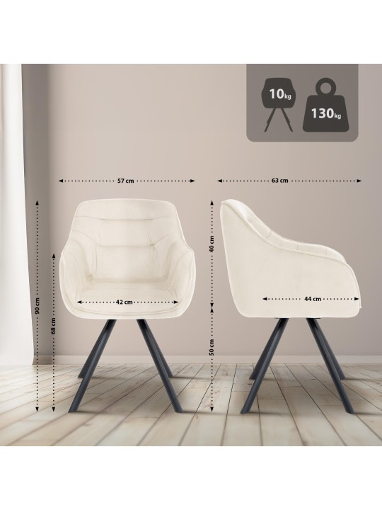 Silla Russel terciopelo, crema Silla Russel terciopelo, crema