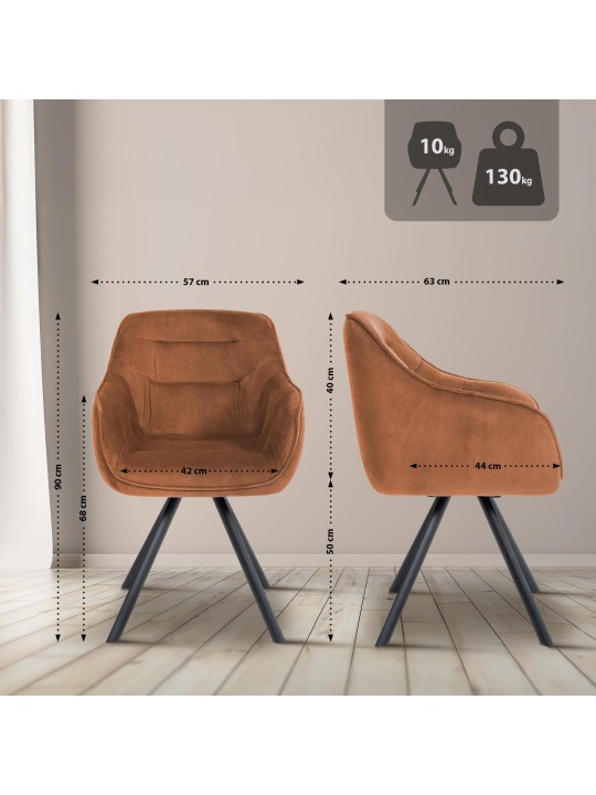 Silla Russel terciopelo, café Silla Russel terciopelo, café