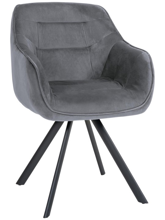Silla Russel terciopelo, gris oscuro