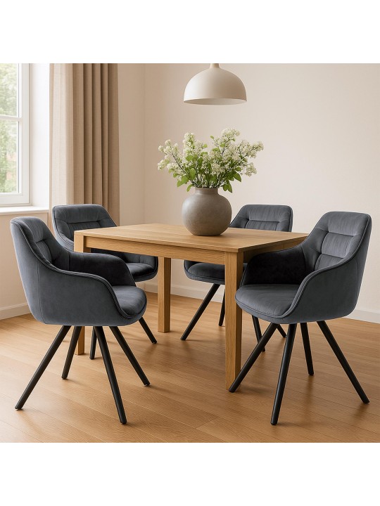 Silla Russel terciopelo, gris oscuro