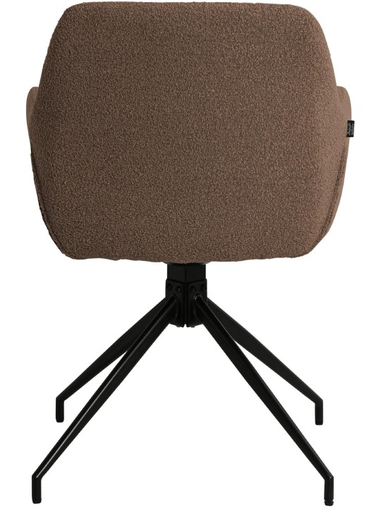 Silla de comedor Merlinda tela Teddy, marrón