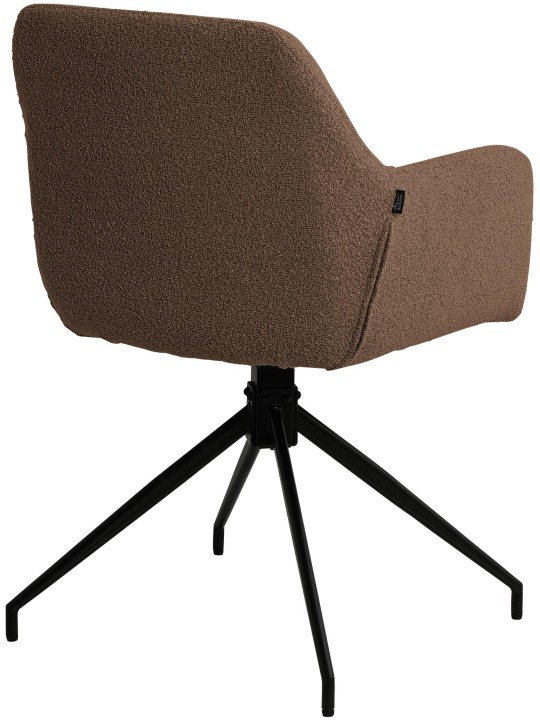 Silla de comedor Merlinda tela Teddy, marrón