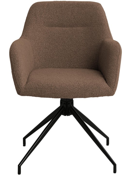 Silla de comedor Merlinda tela Teddy, marrón