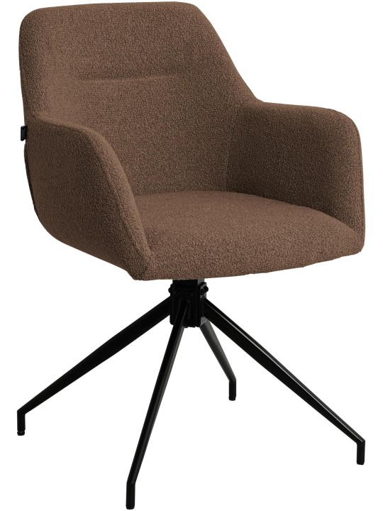 Silla de comedor Merlinda tela Teddy, marrón