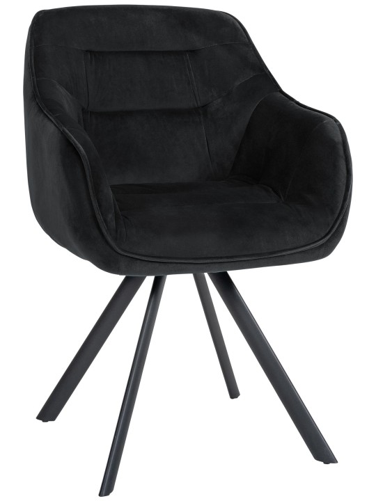 Silla Russel terciopelo, negro