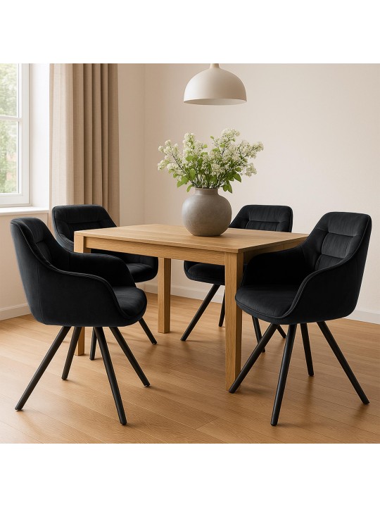 Silla Russel terciopelo, negro