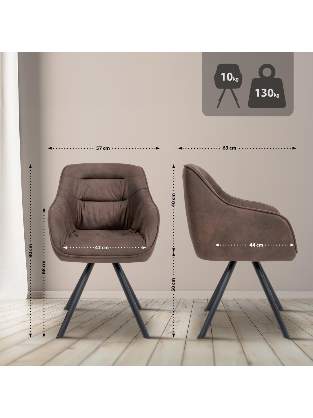 Silla Russel Vintage, marrón