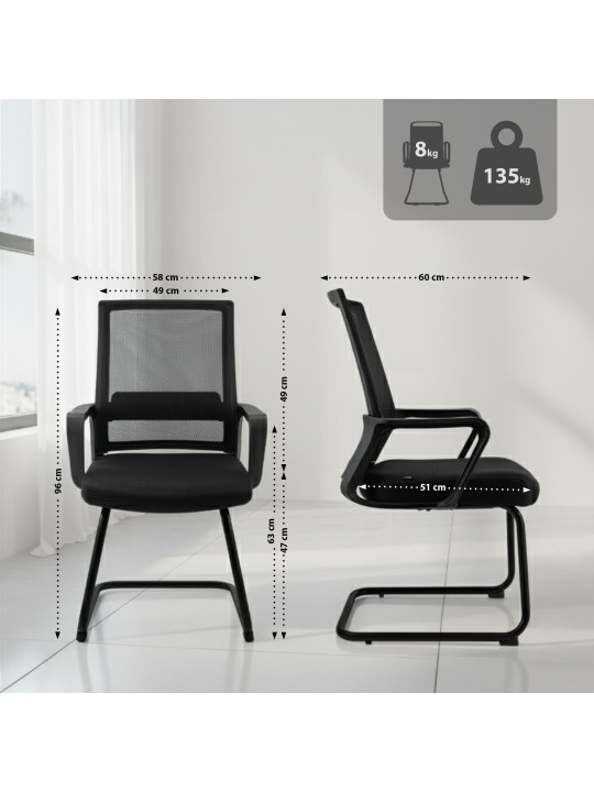 Silla de visita Hanka, negro