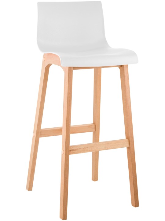 Taburete de bar Hoover Natura estructura de 4 pies, blanco