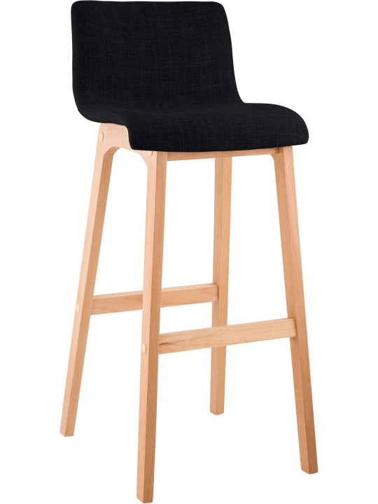 Taburete de bar Hoover tela Natura, negro