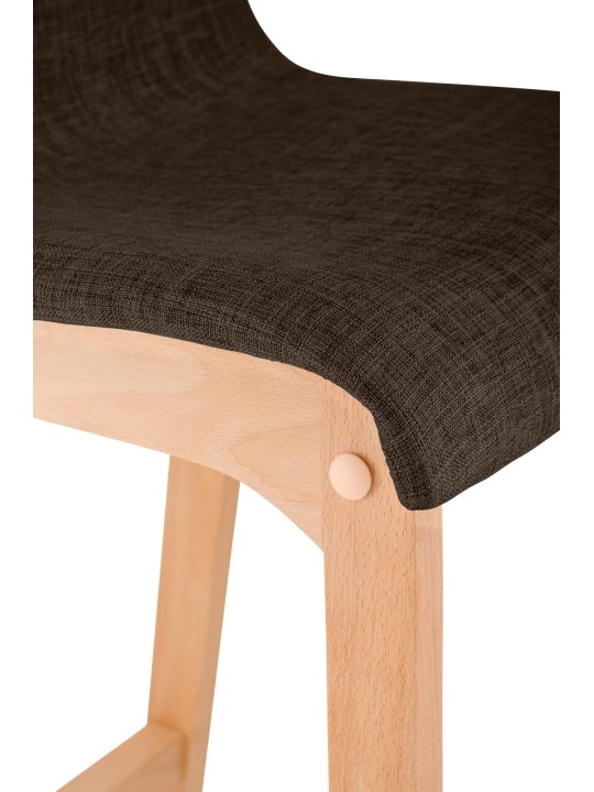 Juego de 2 taburetes de bar Hoover tela Natura, marrón