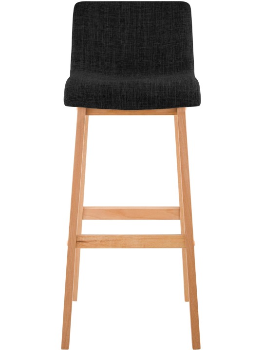 Juego de 2 taburetes de bar Hoover tela Natura, gris oscuro