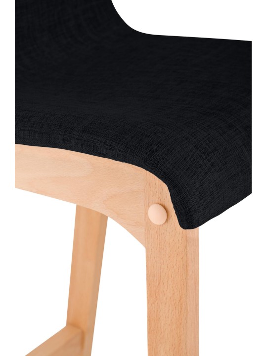 Juego de 2 taburetes de bar Hoover tela Natura, negro