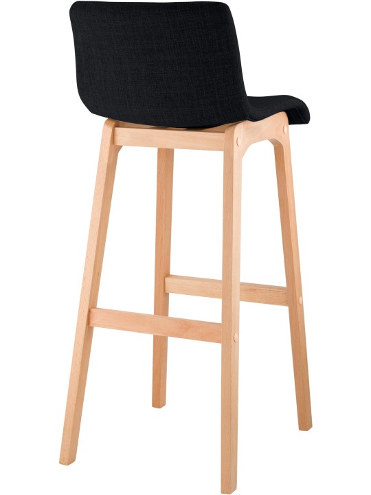 Juego de 2 taburetes de bar Hoover tela Natura, negro