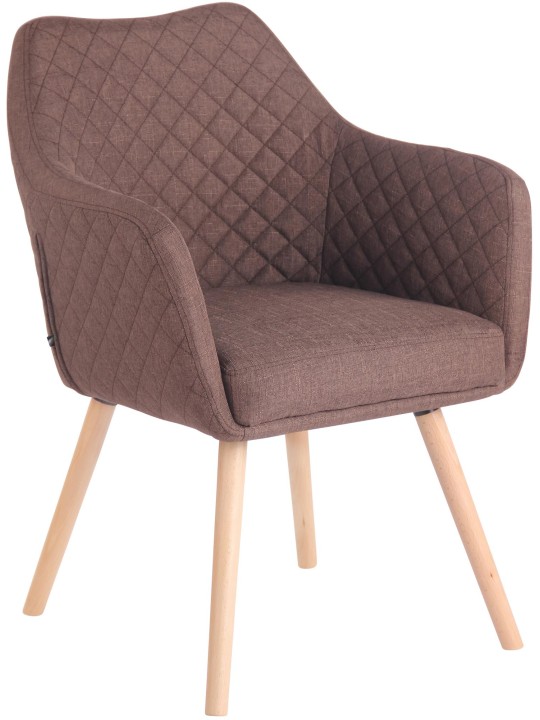 Silla de comedor Gent tela natura, marrón