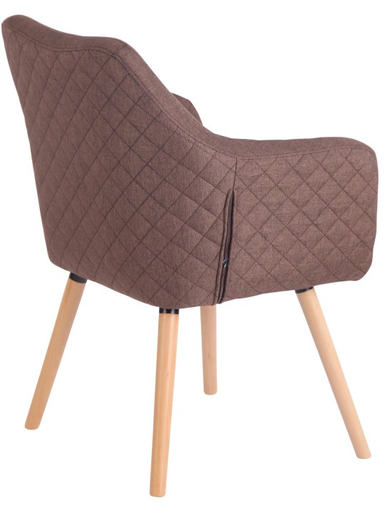 Silla de comedor Gent tela natura, marrón
