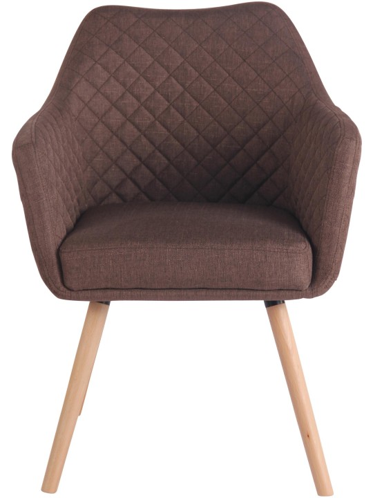 Silla de comedor Gent tela natura, marrón
