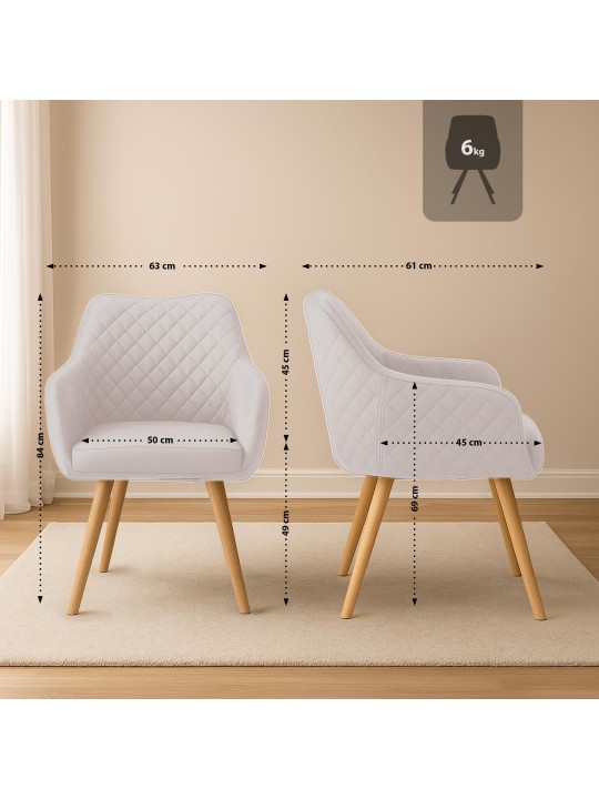 Silla de comedor Gent tela natura, crema Silla de comedor Gent tela natura, crema