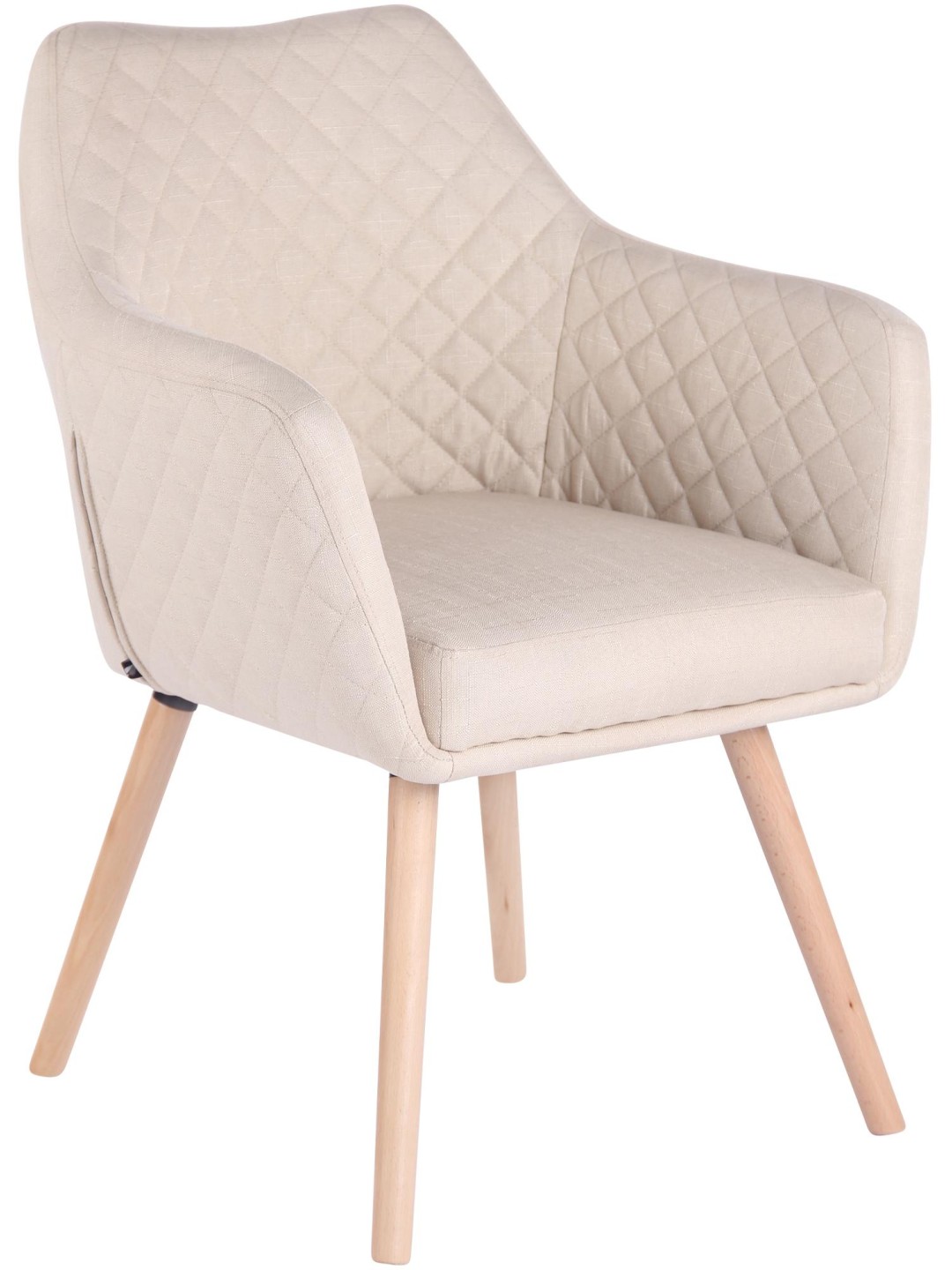 Silla de comedor Gent tela natura, crema