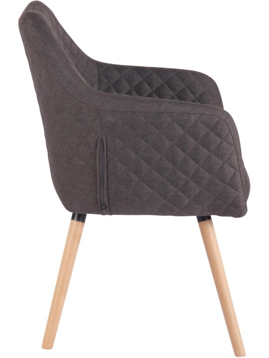 Silla de comedor Gent tela natura, gris oscuro