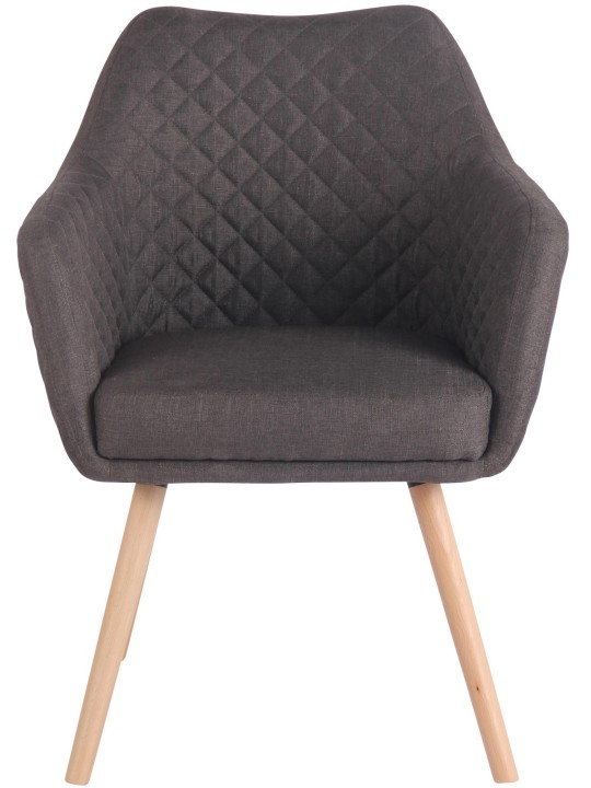 Silla de comedor Gent tela natura, gris oscuro