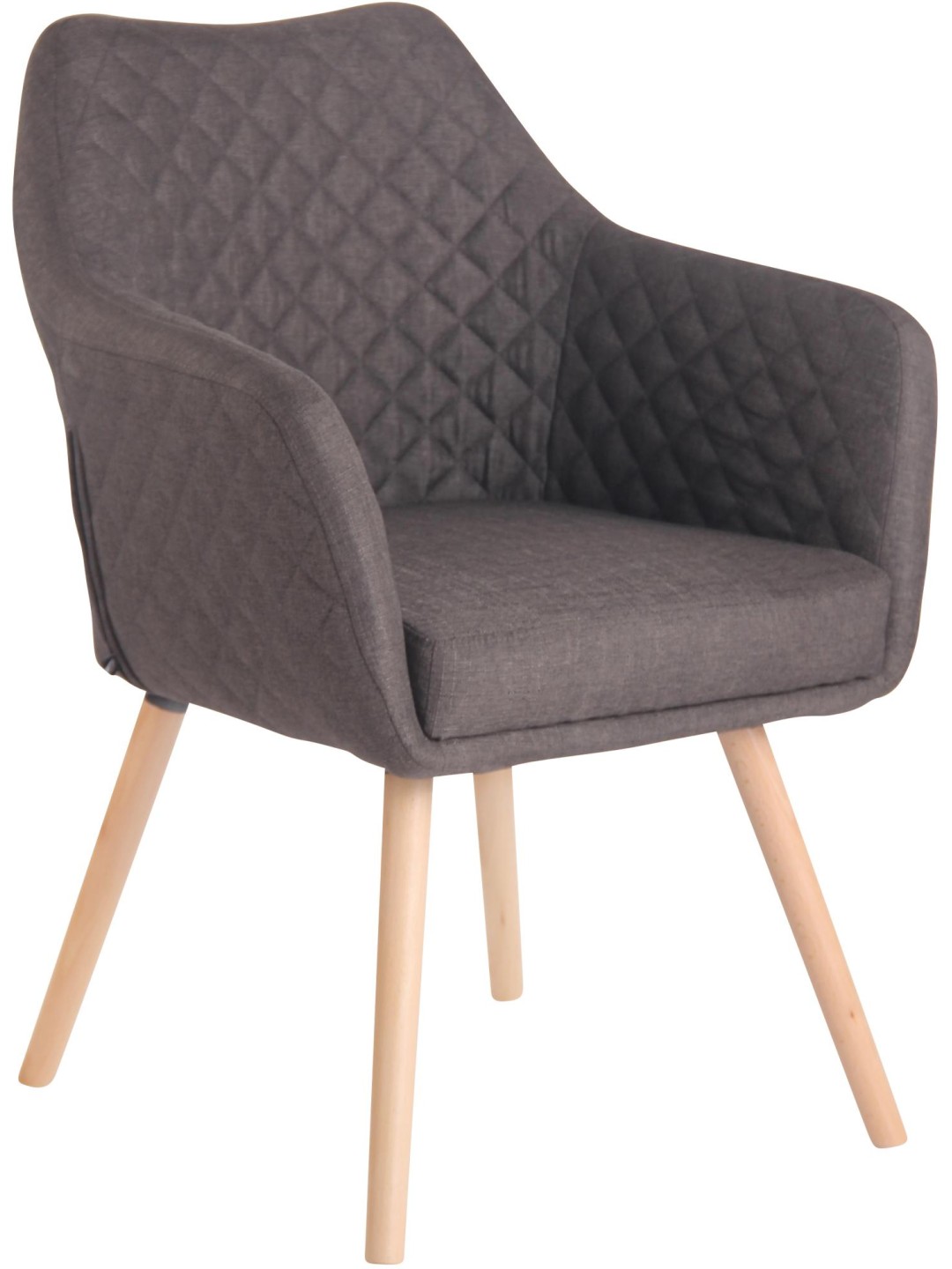 Silla de comedor Gent tela natura, gris oscuro