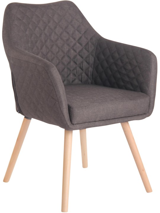 Silla de comedor Gent tela natura, gris oscuro
